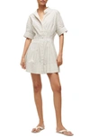 STAUD LORENZA STRIPE STRETCH COTTON MINI SHIRTDRESS