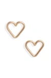 Nashelle Open Heart Stud Earrings In Yellow Gold Fill