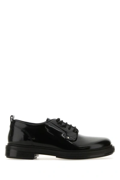 AMI ALEXANDRE MATTIUSSI AMI UNISEX BLACK LEATHER LACE-UP SHOES