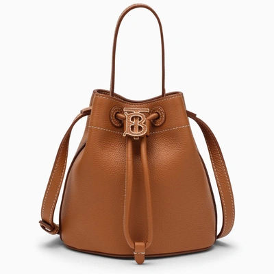 Burberry Tb Mini Brown Leather Bucket Bag Women