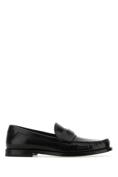 Dolce & Gabbana Man Black Leather Loafers