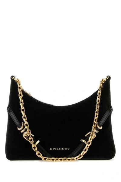 Givenchy Woman Black Velvet Voyou Party Shoulder Bag