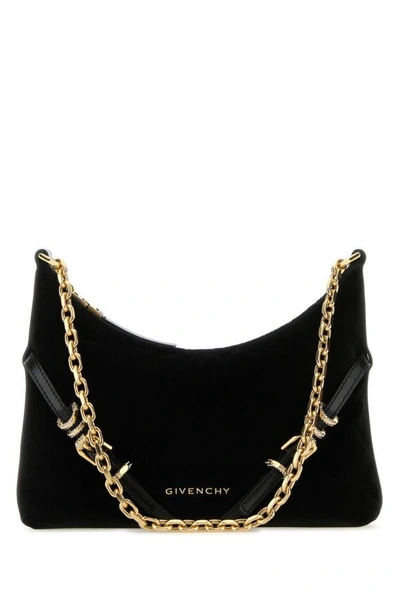 GIVENCHY GIVENCHY WOMEN BLACK VELVET VOYOU PARTY SHOULDER BAG