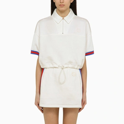 Gucci White Cotton Polo Shirt With Web Detail Women In Yellow