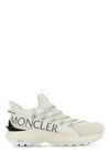 MONCLER MONCLER WOMAN WHITE FABRIC AND RUBBER TRAILGRIP LITE2 SNEAKERS