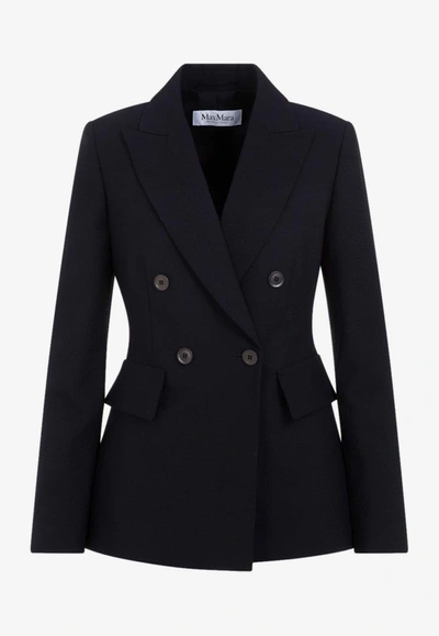 Max Mara Albero Seersucker Wool Blazer In Blue