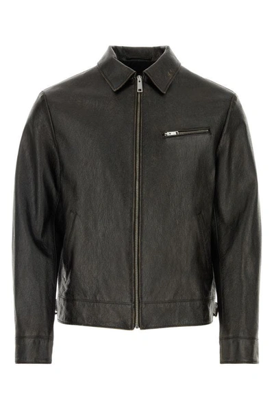 Prada Man Black Leather Jacket
