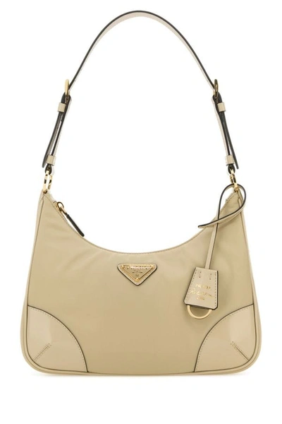 Prada Woman Sand Re-nylon Re-edition 2002 Shoulder Bag In Brown