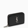 Saint Laurent Black Zipper Around Wallet Men In Black