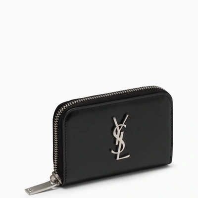 Saint Laurent Black Zipper Around Wallet Men