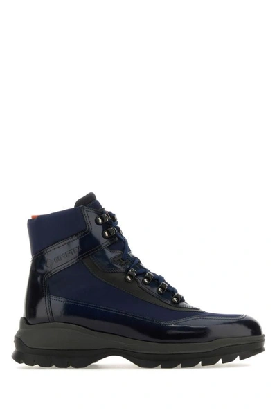 Santoni Panelled Lace-up Boots In Multicolor