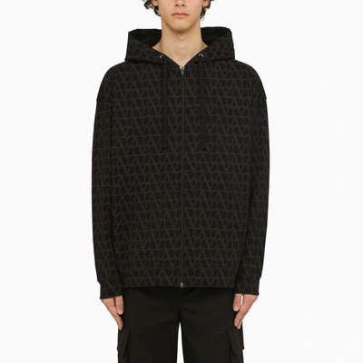 Valentino Men's Hoodie With Toile Iconographe Print In Black