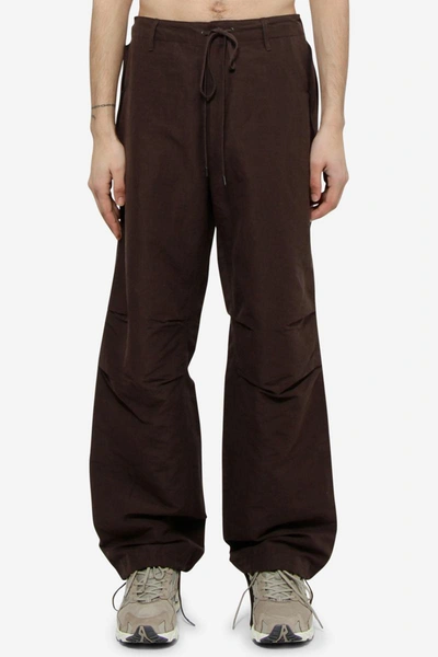 Auralee Trousers In Brown Linen