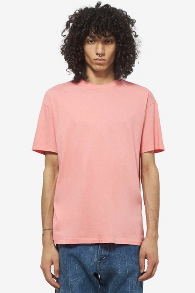 Auralee Seamless Crew Neck T-shirt In Rose-pink Cotton