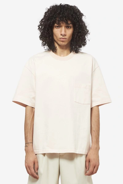 Auralee Stand Up T-shirt In Rose-pink Cotton
