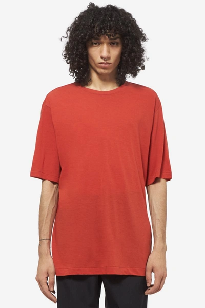 Auralee Short-sleeve Wool T-shirt In Red