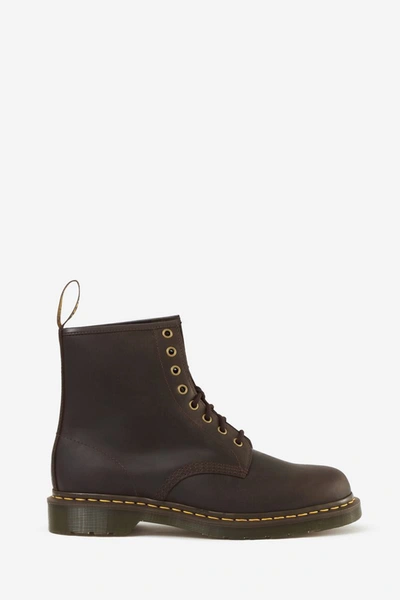 Dr. Martens 1460 Smooth Combat Boots In Brown Leather