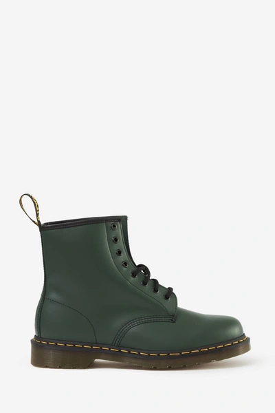 Dr. Martens 1460 Smooth Combat Boots In Green Leather