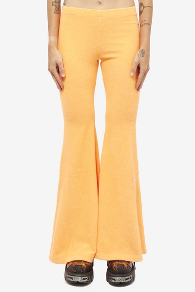 Erl Terry Flared Pants Pants In Orange Wool