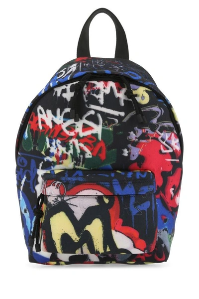 Vetements Unisex Printed Nylon Mini Grafiti Backpack In Multicolor