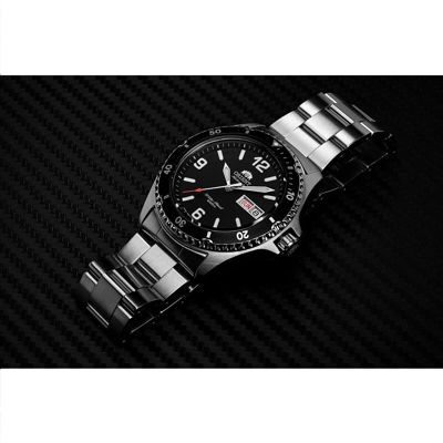 Pre-owned Orient Men Women Automatic Mako 2 Black Stainless Steel Watch Case 41 Mm