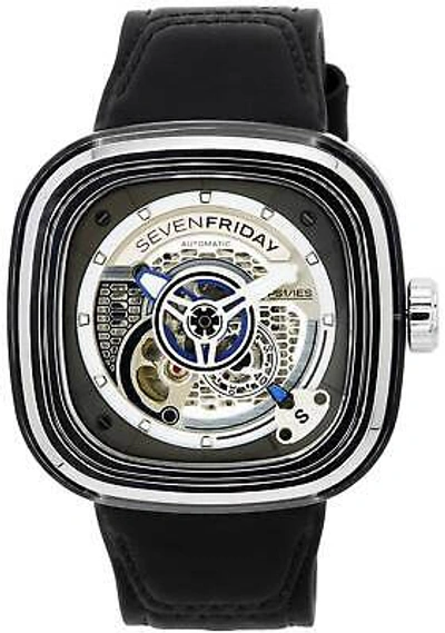 Pre-owned Sevenfriday P-series Grey Skeleton Dial Automatic Ps1/01 Sf-ps1-01 Men's Watch