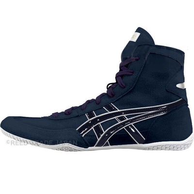 Pre-owned Asics Wrestling Shoes 1083a001 Navy/navy(silver) Ex-eo(twr900) Successor