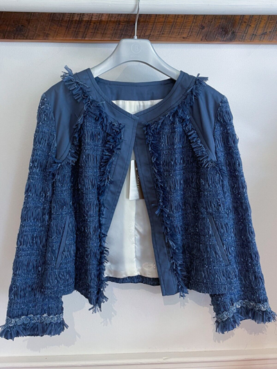 Pre-owned Bogner • Short Jacket • Navy • Size L (12) • Fabric Cotton/polyester Blend In Blue