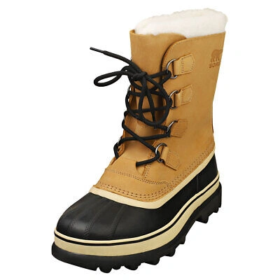 Pre-owned Sorel Caribou Waterproof Mens Buff Ankle Boots In Beige