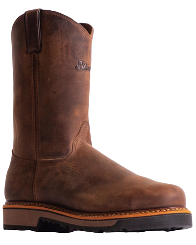 Pre-owned Silverado Men's 10&quot; Western Work Boot - Steel Toe - 7701st In Brown