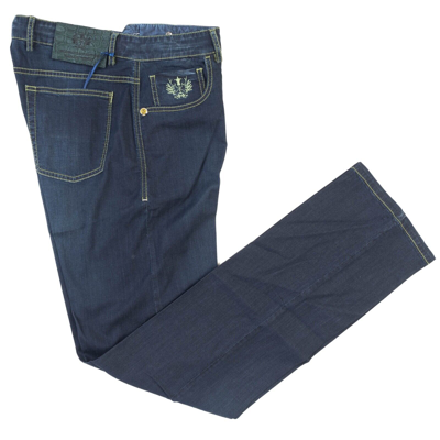 Pre-owned Stefano Ricci 849€ Scissor Scriptor Jeans Us:33 Eu:49 Cesare Cotton Modal Blue Denim Pants