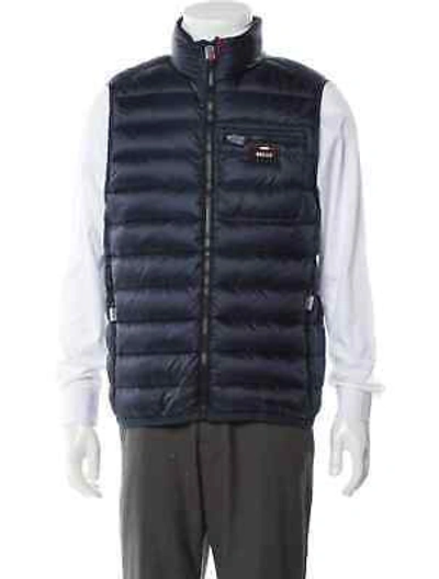 Pre-owned Bally Men's 6240395 Blue Down Puffer Vest Coat (us40/l)