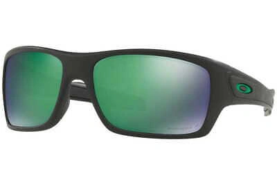 Pre-owned Oakley Sunglasses  Turbine Matte Black Prizm Jade Polarized Oo9263-45 In Green