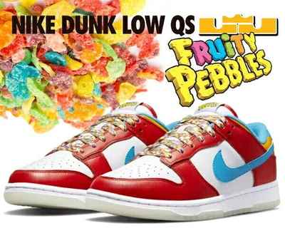 Pre-owned Nike X Lebron James Dunk Low Qs Fruity Pebbles Dh8009-600 Appraised Men's Shoes In Multicolor