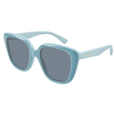 Pre-owned Gucci Women's Sunglasses Full Rim Blue Acetate Square Shape Frame Gg1169s 004