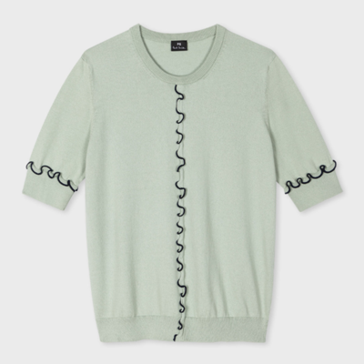 Paul Smith Womens Knitted Ss Jumper Crew Neck In Mint Green