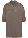 Rick Owens Strap-detail Shirt With Classic Collar For Men In Grigio