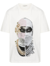 Ih Nom Uh Nit White Newspaper Mask T-shirt In Bianco