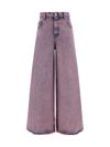 Marni Marble-effect Wash Wide-leg Jeans In Pink Gummy