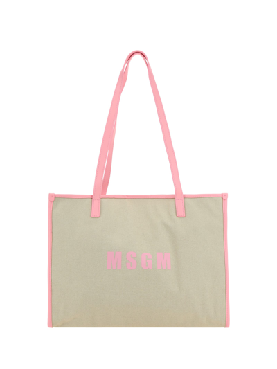 Msgm Medium Logo-print Tote Bag In 13