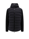 Moncler Blue Padded Zip-up Cardigan In Nero