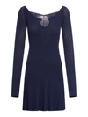 JACQUEMUS LONG SLEEVE SCALLOPED MINI DRESS