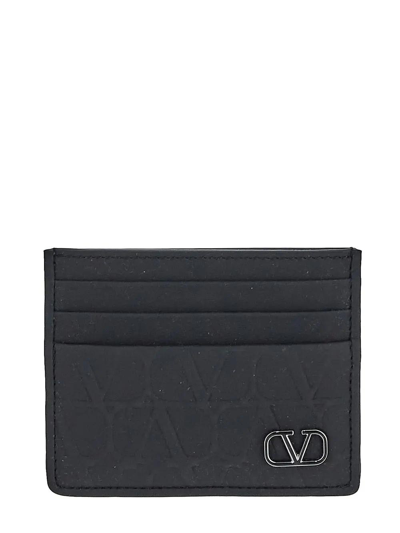 Valentino Garavani Leather Cardholder In Black