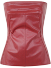 Rick Owens Bustier-style Cotton Corset Top In Rosso
