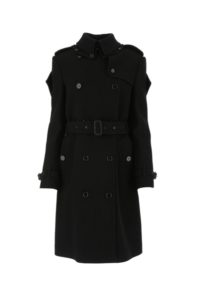 Burberry Belted-waist Trench Coat In Black