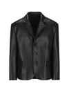 PRADA SINGLE-BREASTED LONG-SLEEVED LEATHER JACKET