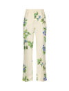 Prada Floral Print Twill Pants In Talco