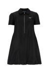 Prada Women Black Faille Mini Dress In Nero