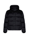 BURBERRY LOGO PATCH HOODED COAT
