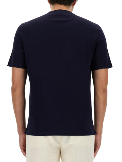 Brunello Cucinelli T-shirt With Logo In Cobalto